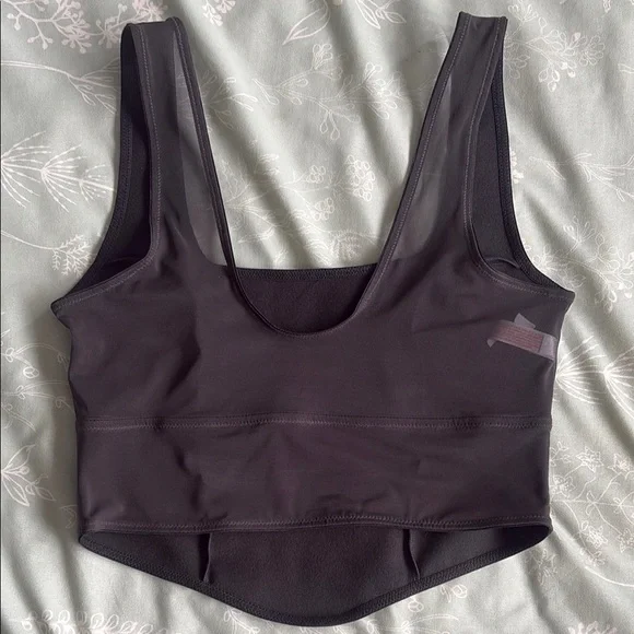 Black Faux Leather Crop Top - Picture 5 of 7